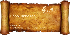 Gass Arnolda névjegykártya